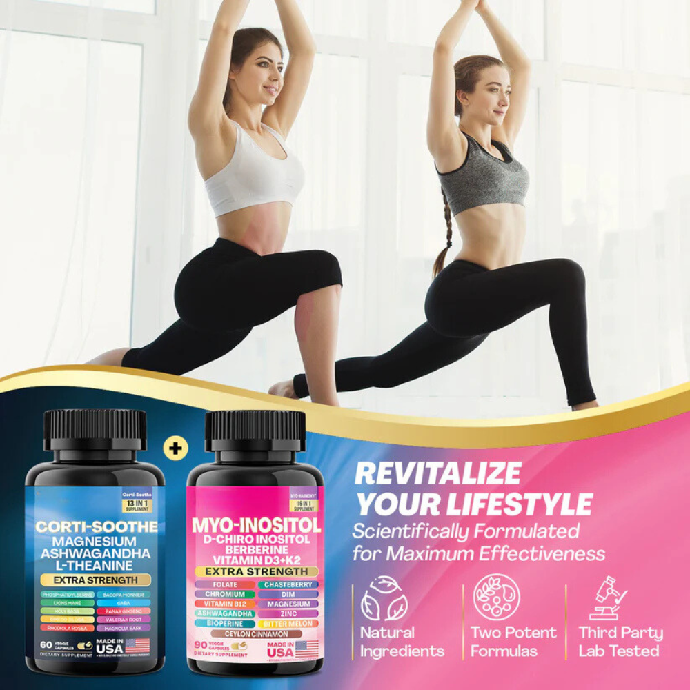 Fabulova Research Cortisol 60 and Myo-Inositol 90 Capsules Supplement Bundle