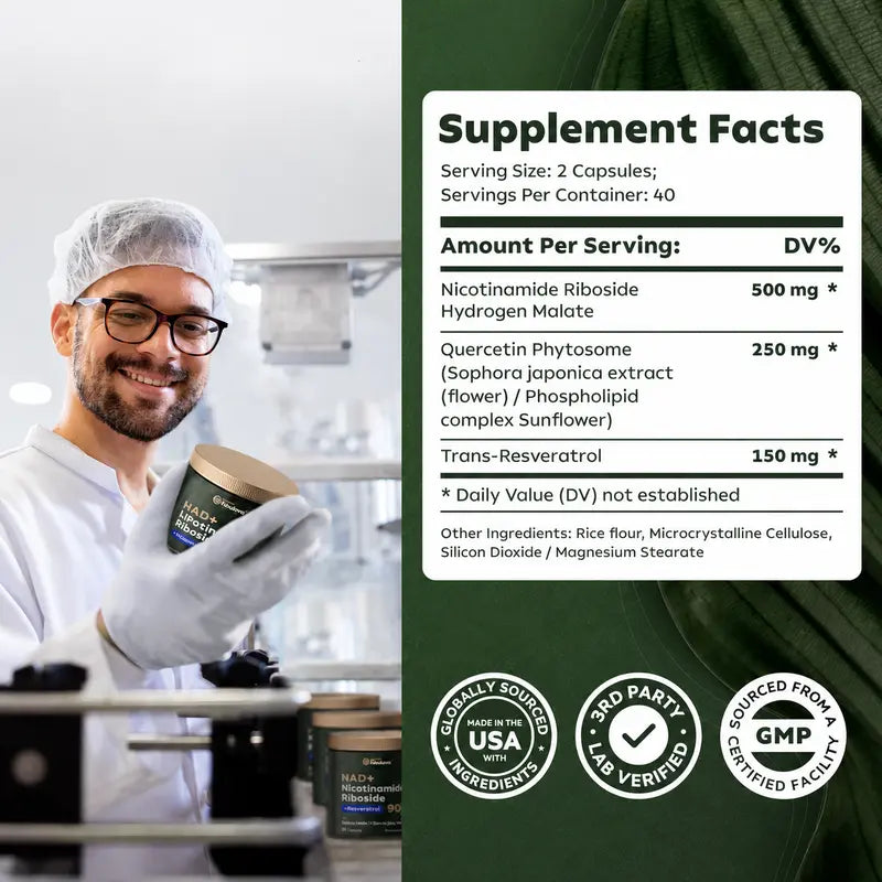 The NR900 - NAD+ Supplement for Skin Aging Support, Energy, and Focus